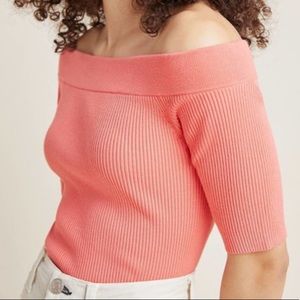 NWT Anthropologie Ribbed Off the Shoulder Sweater